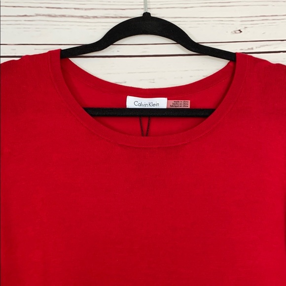 Calvin Klein Red Sweater Blouse - Picture 4 of 5